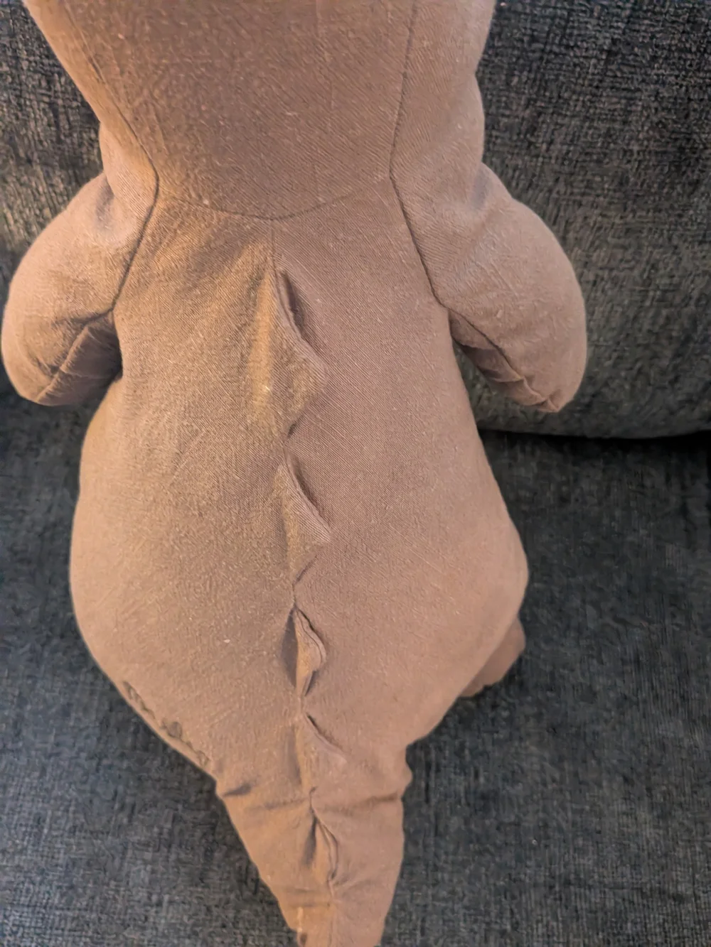 Maileg Gantosaurus Plush Dinosaur Big Large Chocolate Brown Striped Belly 17" - Picture 9 of 10